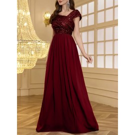 Women's Elegant Wedding Dresses - Formal Evening gowns with Slim Fit & Flowy Train, Bridal party, Prom, Gala - Machine Washable Lace-like Party gowns in - by XinYu, Prom Dress, Fitted Bodice, Shimmering Fabric, Stylish Formalwear, Event Attendees
