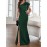 Women's Elegant One-Shoulder Formal Party dress - Formal Event Evening Gown, Machine Washable Wedding, Prom, Birthday Party Dress - Elegant Evening Attire for Women, Fitted Silhouette, Highquality Fabric, Stylish Gown, Bridal Guest