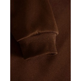 Plus Size smiling face Print Hoodie, Casual Fashion Sweatshirt, Hooded Pocket Drawstring Sweatshirt for Fall & Winter, Women's Clothing