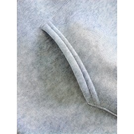 Plus Size Women'S Casual Hoodie with Bold Skull & Letter Print - Soft, Long Sleeve Pullover with Drawstring, Pockets, and 