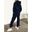 Machine Washable Polyester Blend Women's Casual Hoodie & Jogger Set - Letter Print, Drawstring Waist with Pockets, Perfect for Fall/Winter